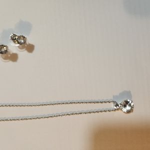 Crystal necklace and earing set